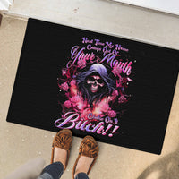 Rose Skull Rubber Doormat Next Time My Name Comes Out Of Your Mouth Choke On iT Bitch - Wonder Print Shop