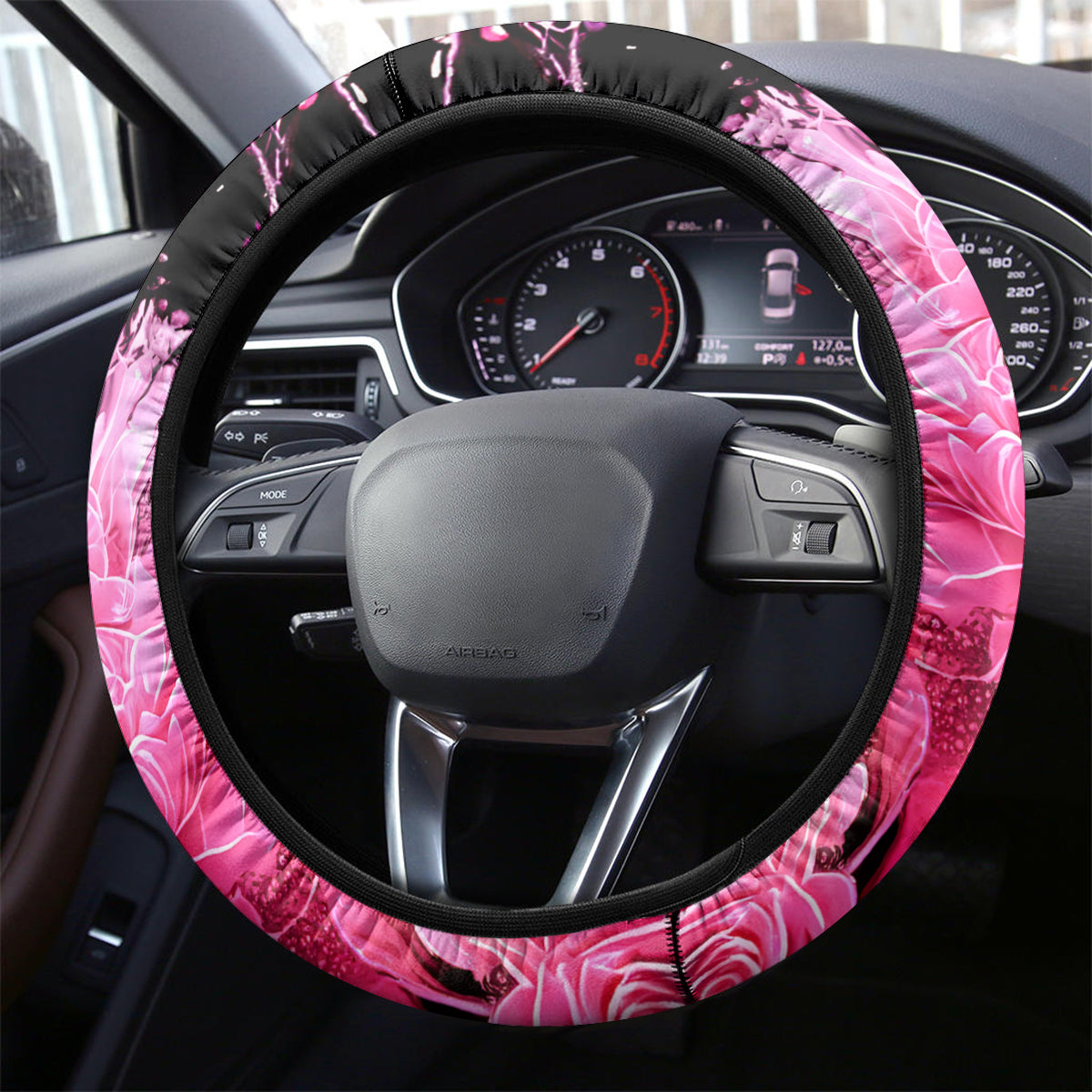 Rose Skull Steering Wheel Cover Next Time My Name Comes Out Of Your Mouth Choke On iT Bitch - Wonder Print Shop