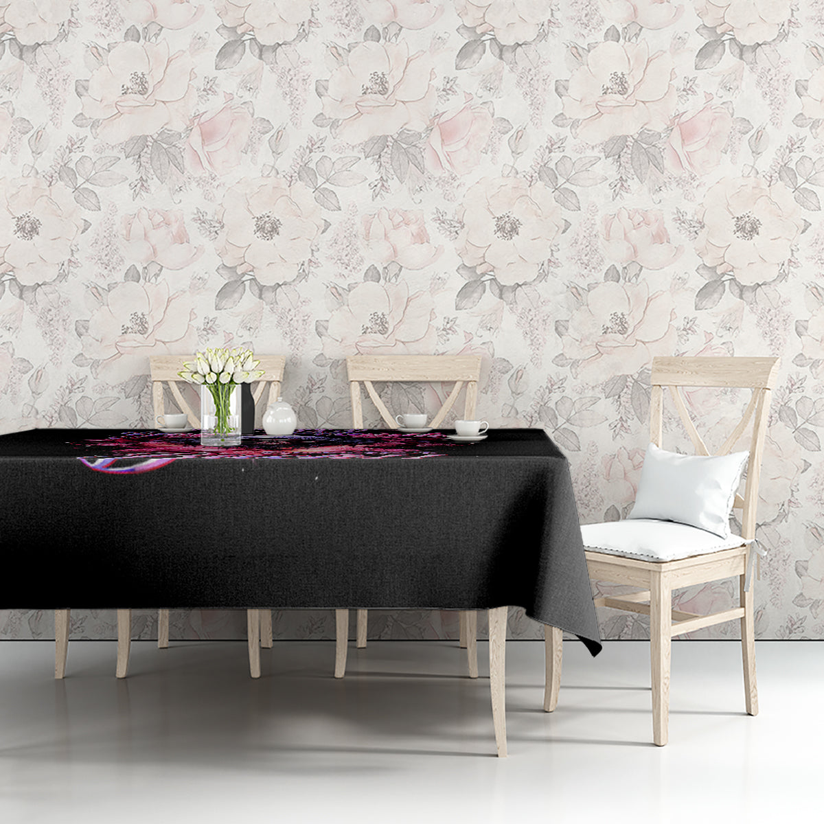 Rose Skull Tablecloth Next Time My Name Comes Out Of Your Mouth Choke On iT Bitch - Wonder Print Shop