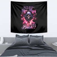 Rose Skull Tapestry Next Time My Name Comes Out Of Your Mouth Choke On iT Bitch - Wonder Print Shop