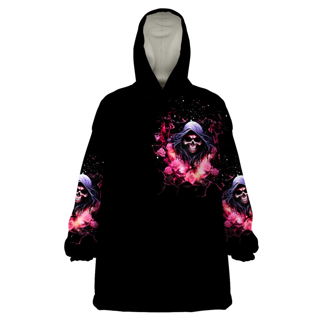 Rose Skull Wearable Blanket Hoodie Next Time My Name Comes Out Of Your Mouth Choke On iT Bitch - Wonder Print Shop