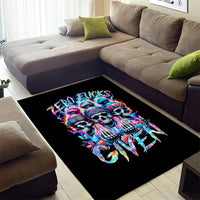 Lady Skull Area Rug Zero Fucks Given - Wonder Print Shop