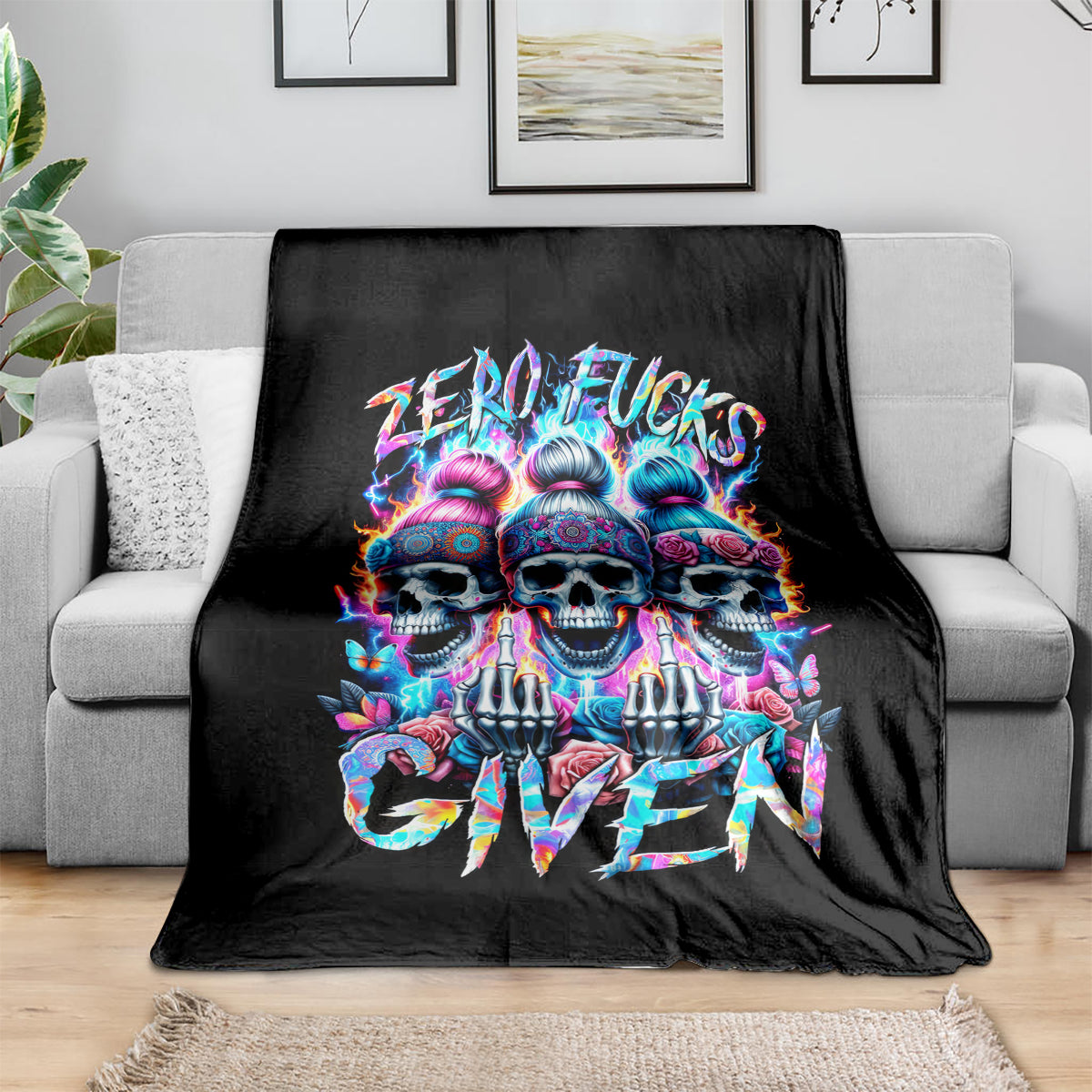 lady-skull-blanket-zero-fucks-given