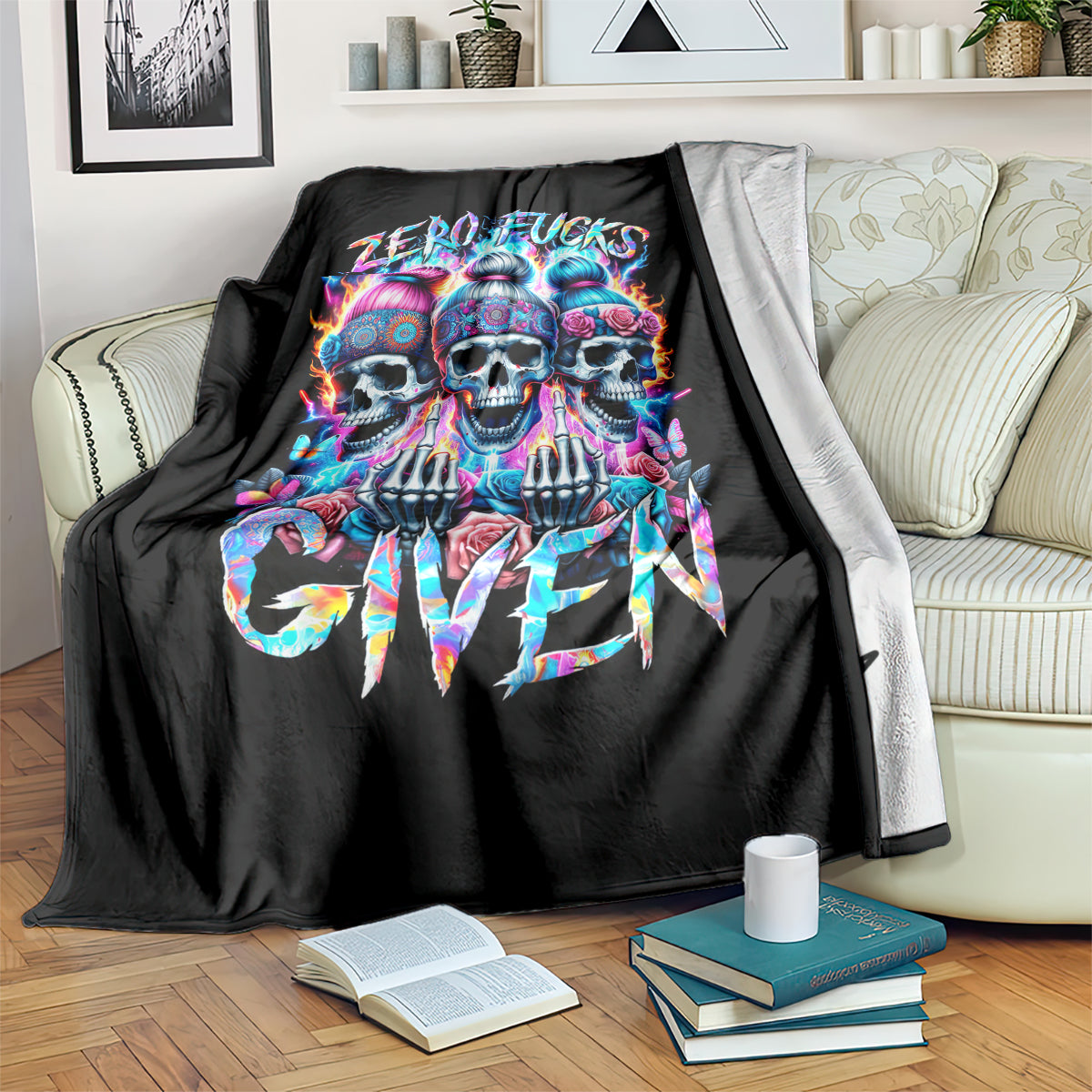 lady-skull-blanket-zero-fucks-given