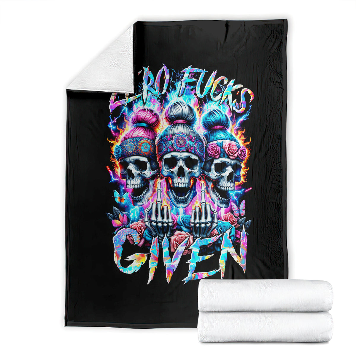 lady-skull-blanket-zero-fucks-given