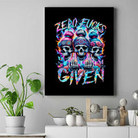 Lady Skull Canvas Wall Art Zero Fucks Given - Wonder Print Shop