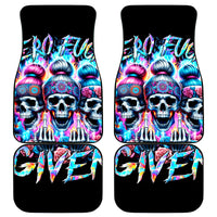 Lady Skull Car Mats Zero Fucks Given - Wonder Print Shop