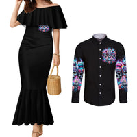 lady-skull-couples-matching-mermaid-dress-and-long-sleeve-button-shirt-zero-fucks-given