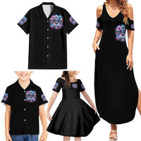 Lady Skull Family Matching Summer Maxi Dress and Hawaiian Shirt Zero Fucks Given - Wonder Print Shop
