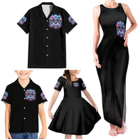 Lady Skull Family Matching Tank Maxi Dress and Hawaiian Shirt Zero Fucks Given - Wonder Print Shop