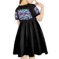Lady Skull Kid Short Sleeve Dress Zero Fucks Given - Wonder Print Shop