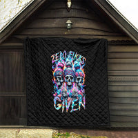Lady Skull Quilt Zero Fucks Given - Wonder Print Shop