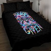 Lady Skull Quilt Bed Set Zero Fucks Given - Wonder Print Shop