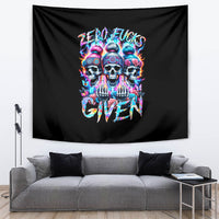 Lady Skull Tapestry Zero Fucks Given - Wonder Print Shop
