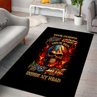Fire Skull Area Rug My Demon Hide Inside My Head - Wonder Print Shop
