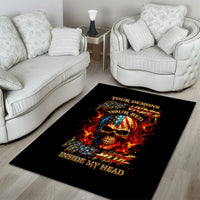 Fire Skull Area Rug My Demon Hide Inside My Head - Wonder Print Shop