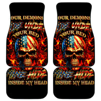 Fire Skull Car Mats My Demon Hide Inside My Head - Wonder Print Shop