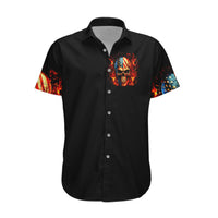 Fire Skull Hawaiian Shirt My Demon Hide Inside My Head - Wonder Print Shop
