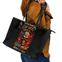 Fire Skull Leather Tote Bag My Demon Hide Inside My Head - Wonder Print Shop