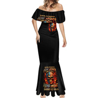 Fire Skull Mermaid Dress My Demon Hide Inside My Head - Wonder Print Shop