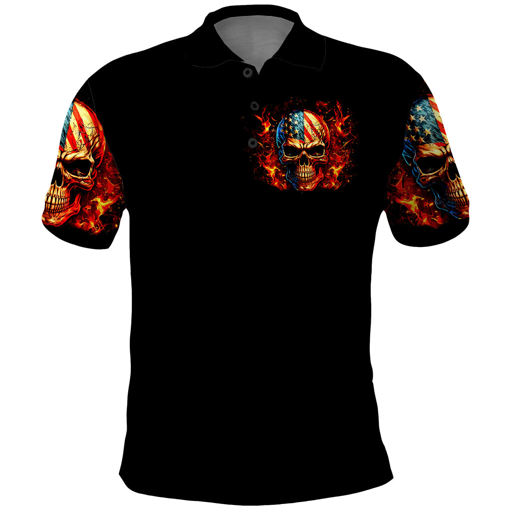 Fire Skull Polo Shirt My Demon Hide Inside My Head - Wonder Print Shop