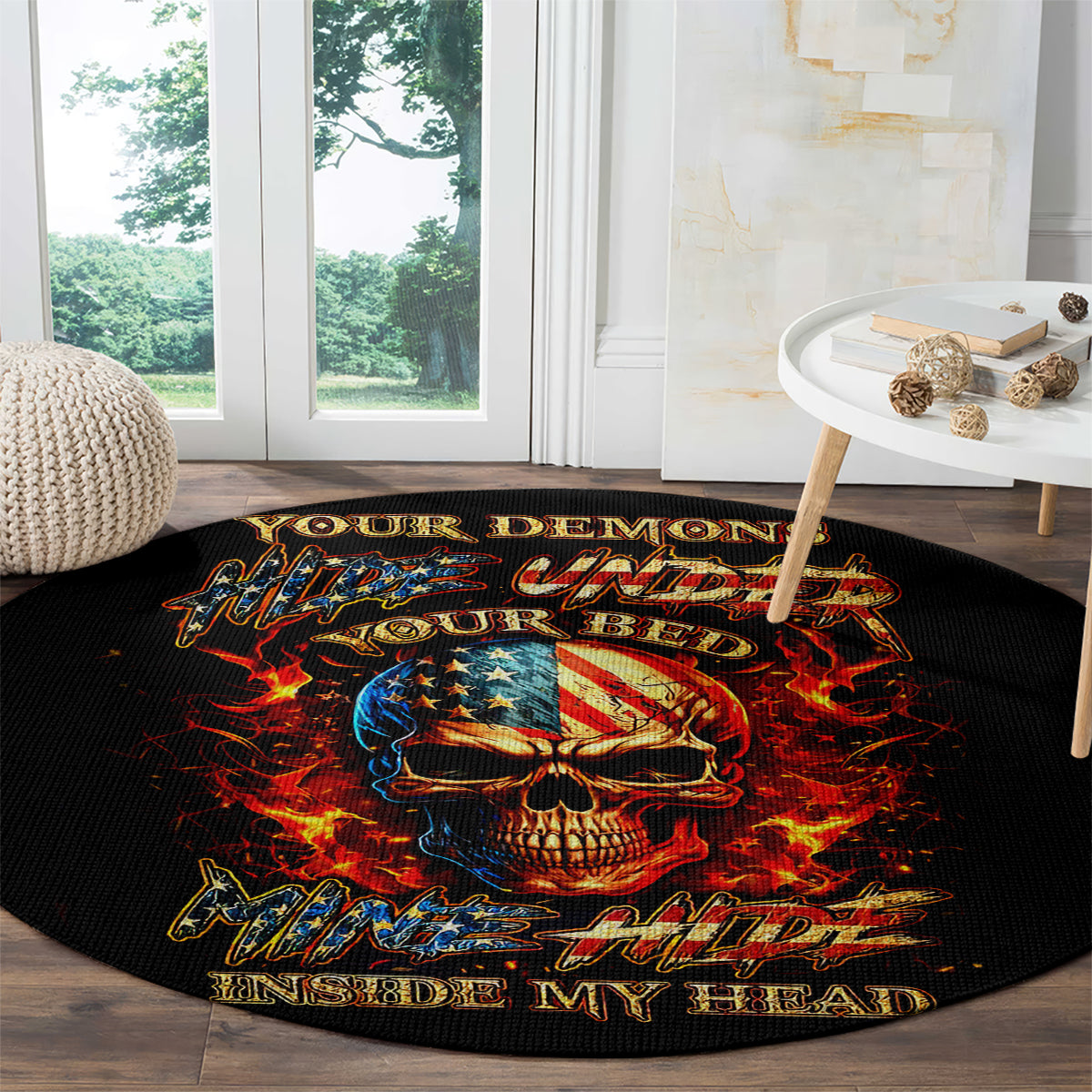 fire-skull-round-carpet-my-demon-hide-inside-my-head