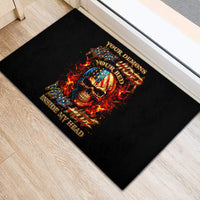 Fire Skull Rubber Doormat My Demon Hide Inside My Head - Wonder Print Shop