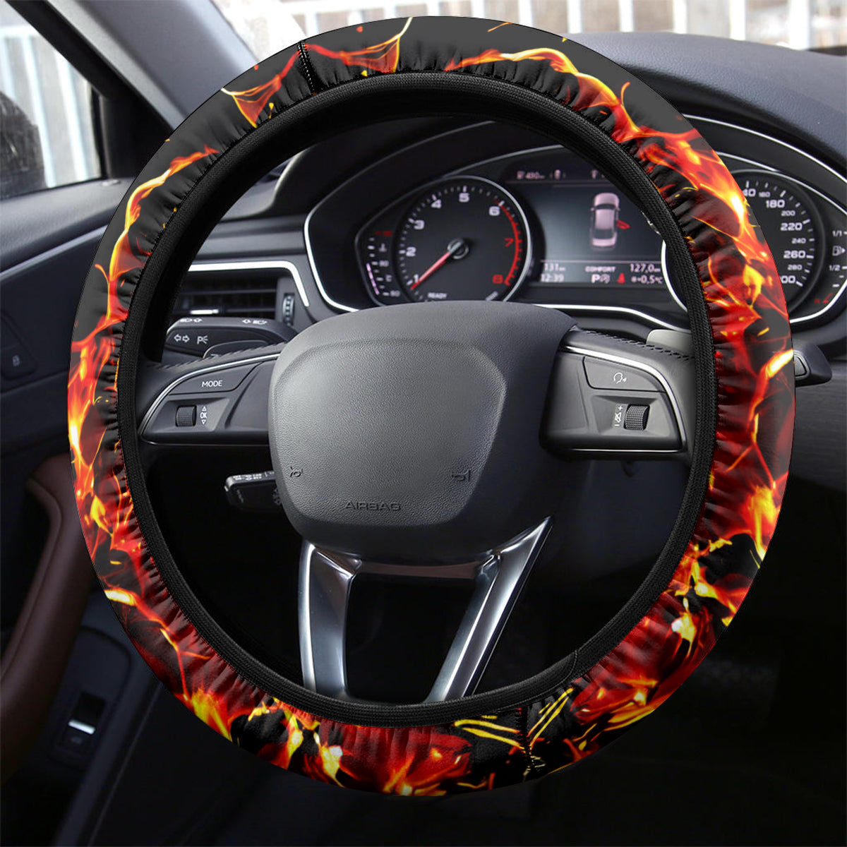 Fire Skull Steering Wheel Cover My Demon Hide Inside My Head - Wonder Print Shop