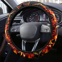 Fire Skull Steering Wheel Cover My Demon Hide Inside My Head - Wonder Print Shop