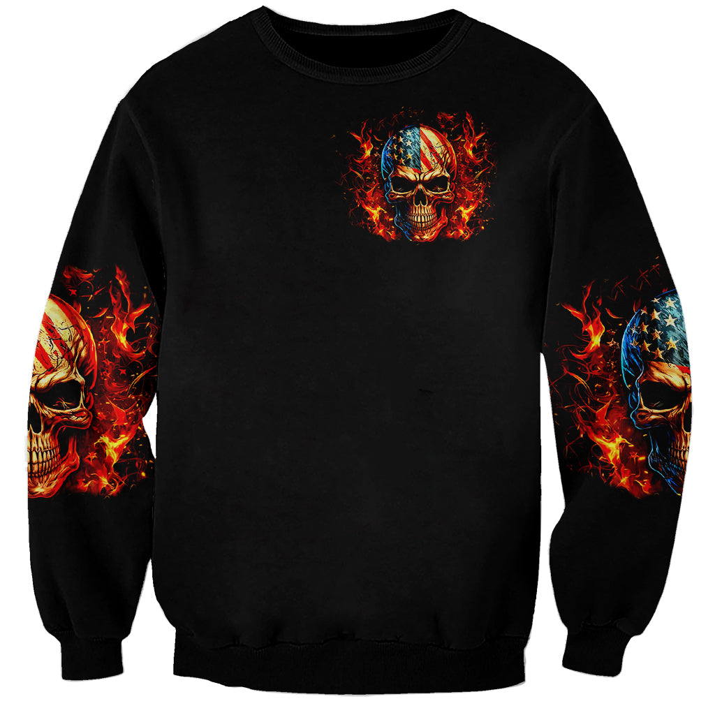 Fire Skull Sweatshirt My Demon Hide Inside My Head - Wonder Print Shop
