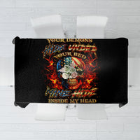 Fire Skull Tablecloth My Demon Hide Inside My Head - Wonder Print Shop