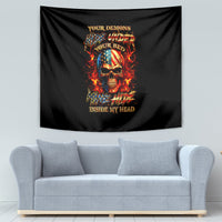 Fire Skull Tapestry My Demon Hide Inside My Head - Wonder Print Shop