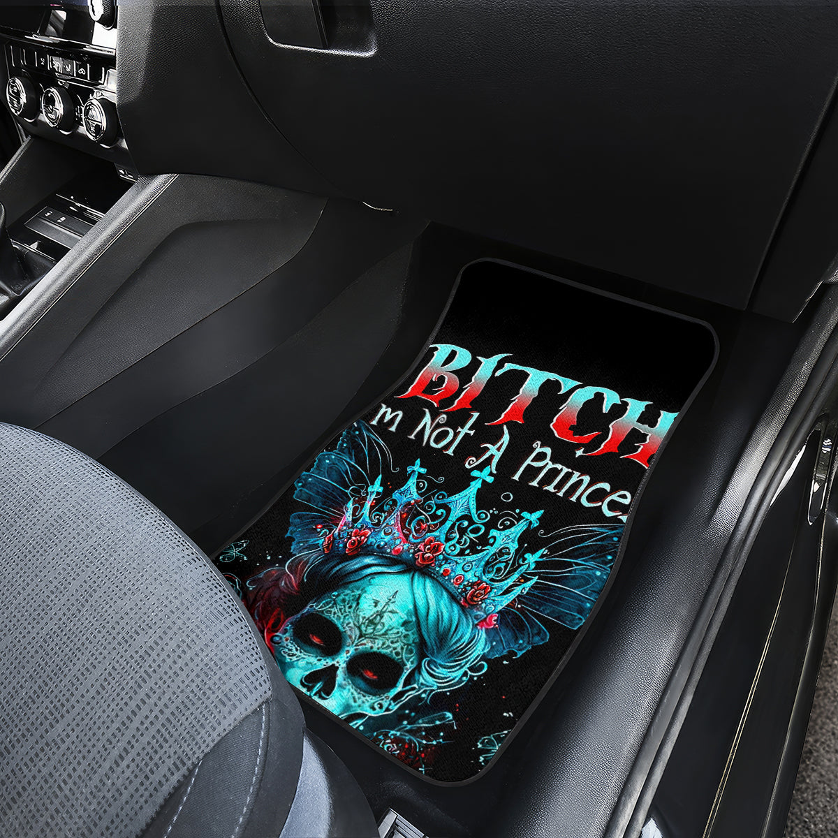Da de los Muertos Skull Car Mats I'm Not A Princess I'm The Queen - Wonder Print Shop