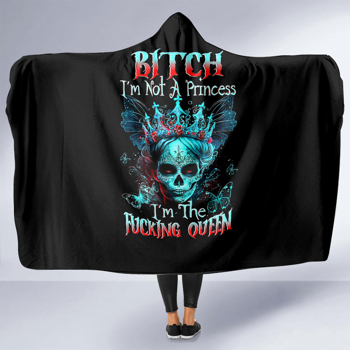 da-de-los-muertos-skull-hooded-blanket-im-not-a-princess-im-the-queen