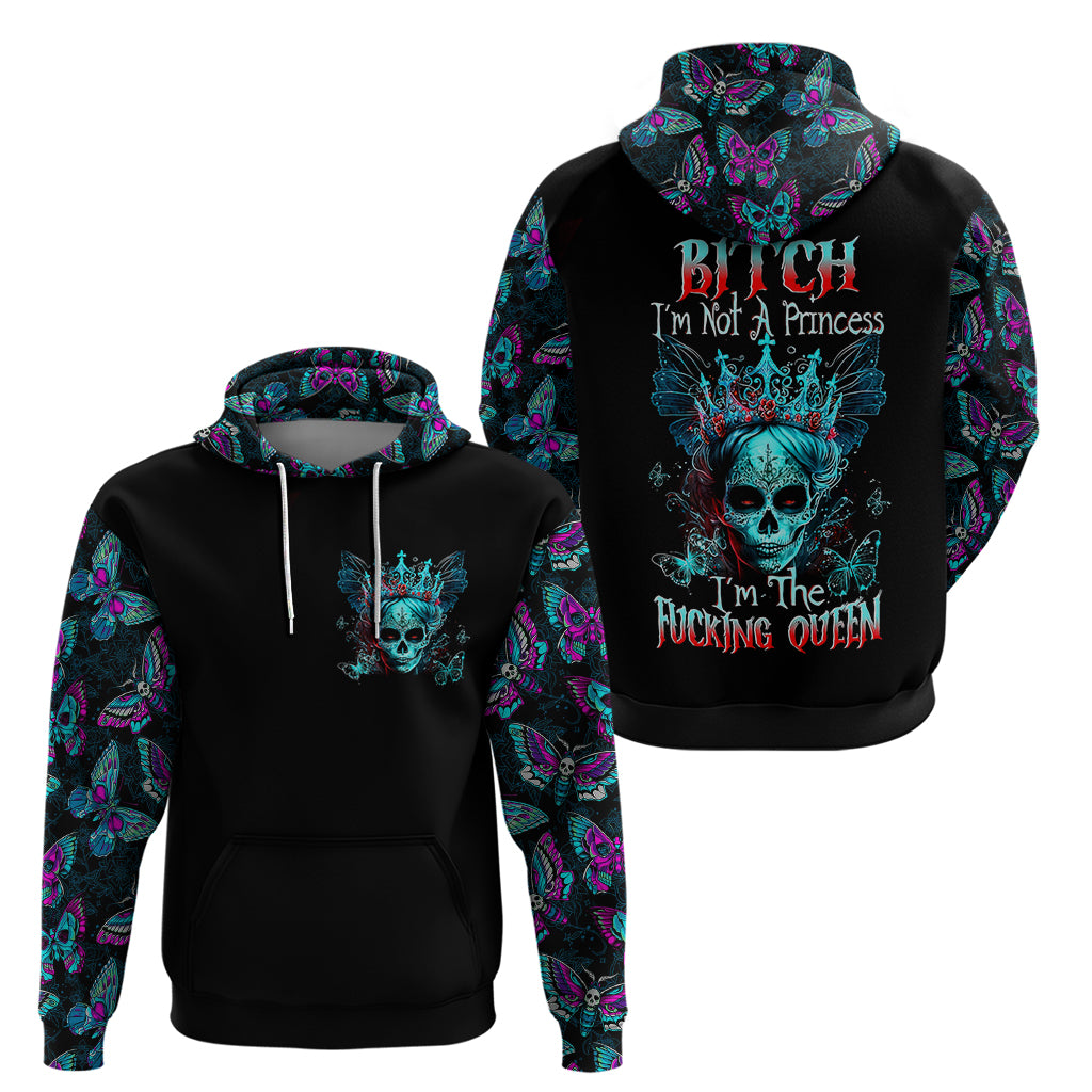 Día de los Muertos Skull Hoodie I'm Not A Princess I'm The Queen - Wonder Print Shop