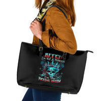 Da de los Muertos Skull Leather Tote Bag I'm Not A Princess I'm The Queen - Wonder Print Shop