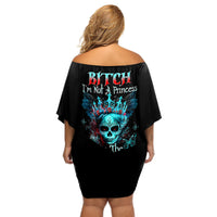 Día de los Muertos Skull Off Shoulder Short Dress I'm Not A Princess I'm The Queen - Wonder Print Shop