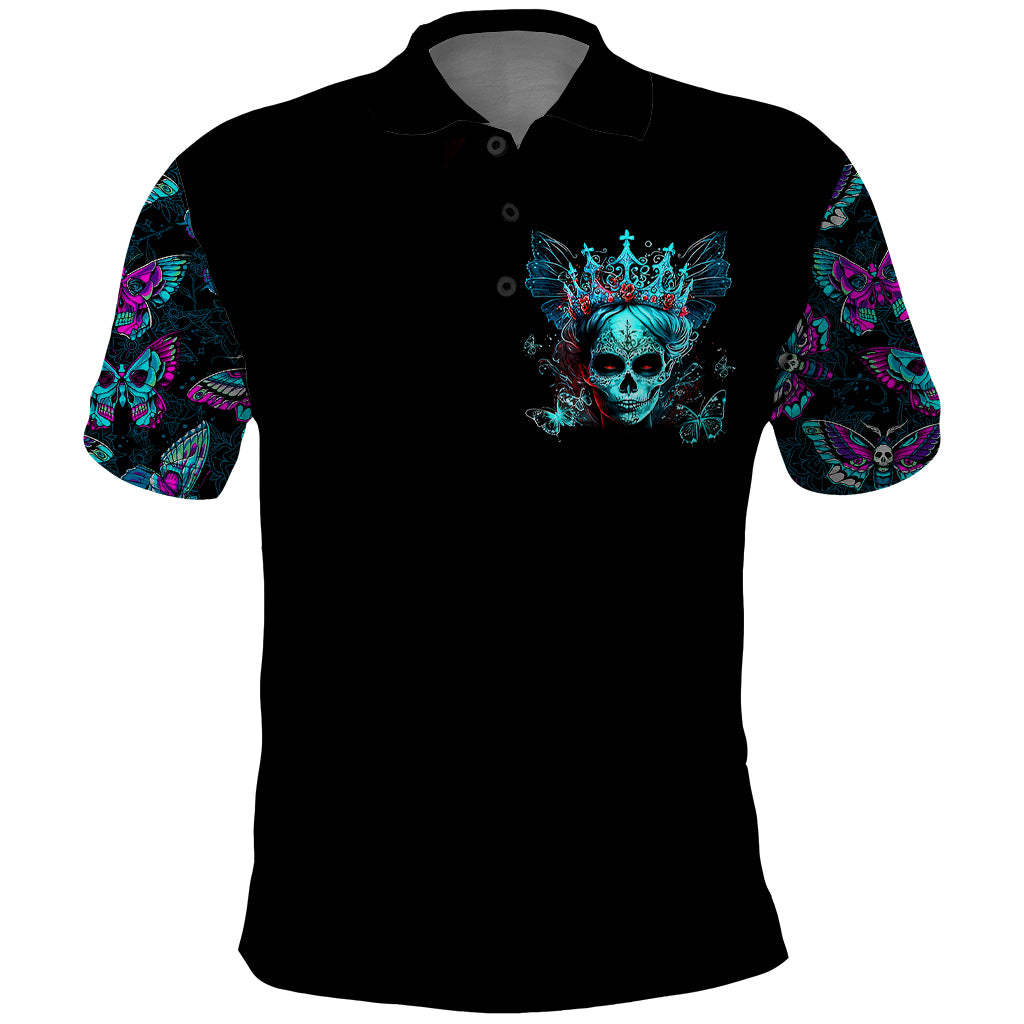 Día de los Muertos Skull Polo Shirt I'm Not A Princess I'm The Queen - Wonder Print Shop