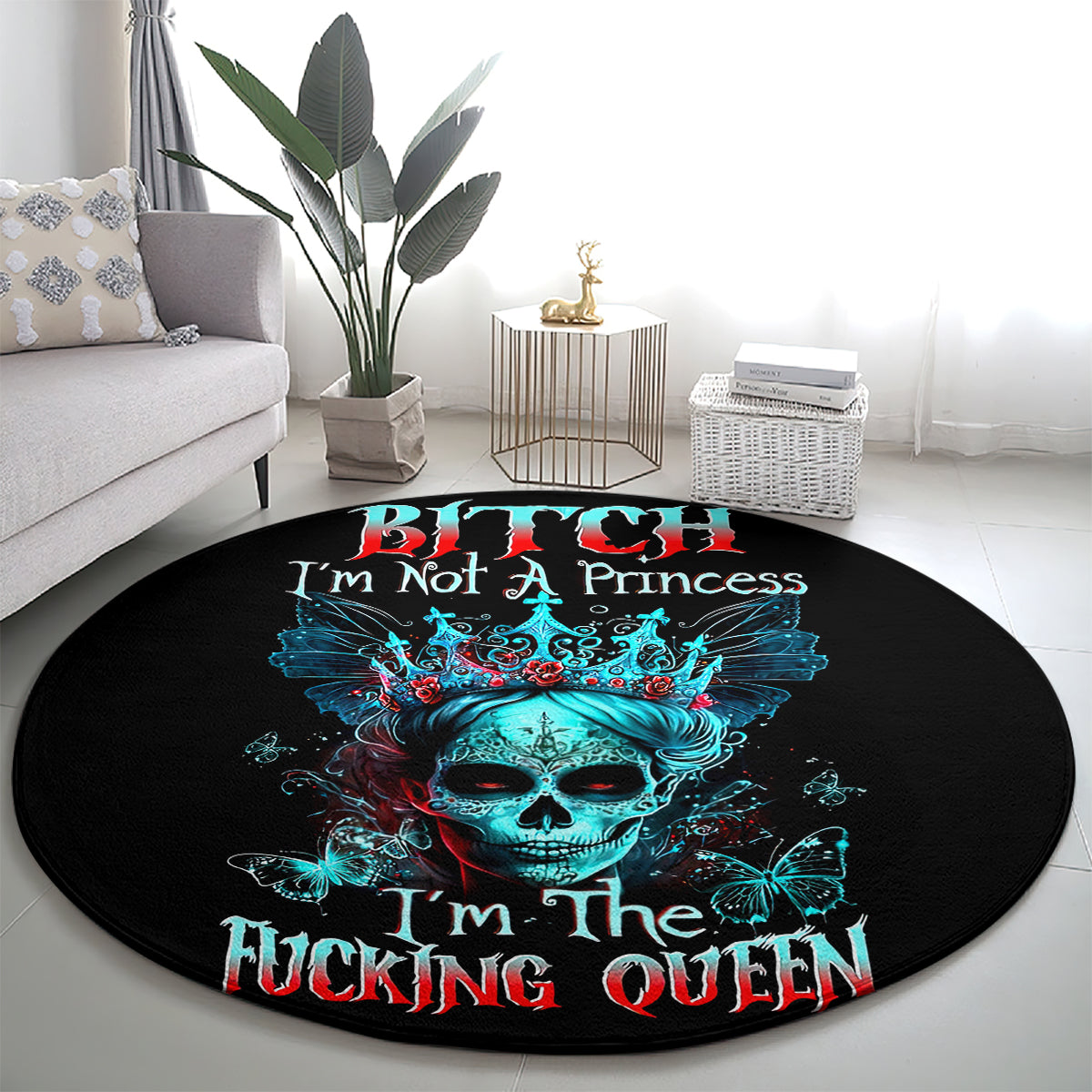 da-de-los-muertos-skull-round-carpet-im-not-a-princess-im-the-queen