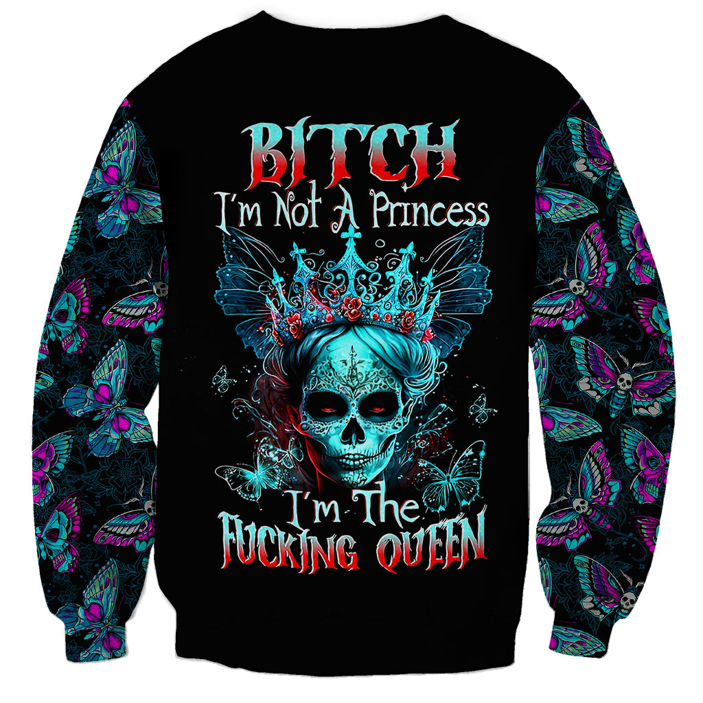 Día de los Muertos Skull Sweatshirt I'm Not A Princess I'm The Queen - Wonder Print Shop
