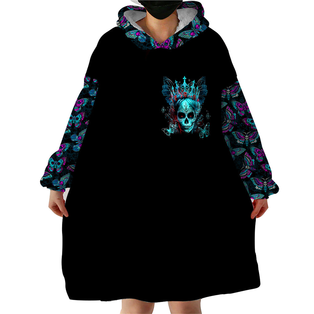 Día de los Muertos Skull Wearable Blanket Hoodie I'm Not A Princess I'm The Queen - Wonder Print Shop