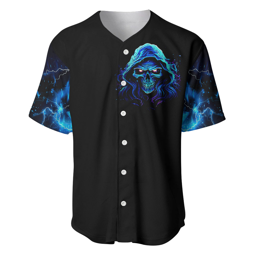 Blue Flame Skull Baseball Jersey Blood Make You Related - Wonder Print Shop