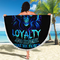 Blue Flame Skull Beach Blanket Blood Make You Related - Wonder Print Shop