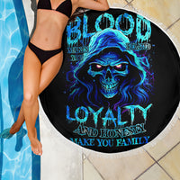 Blue Flame Skull Beach Blanket Blood Make You Related - Wonder Print Shop