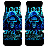 Blue Flame Skull Car Mats Blood Make You Related - Wonder Print Shop