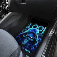 Blue Flame Skull Car Mats Blood Make You Related - Wonder Print Shop