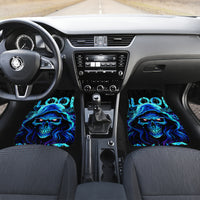 Blue Flame Skull Car Mats Blood Make You Related - Wonder Print Shop