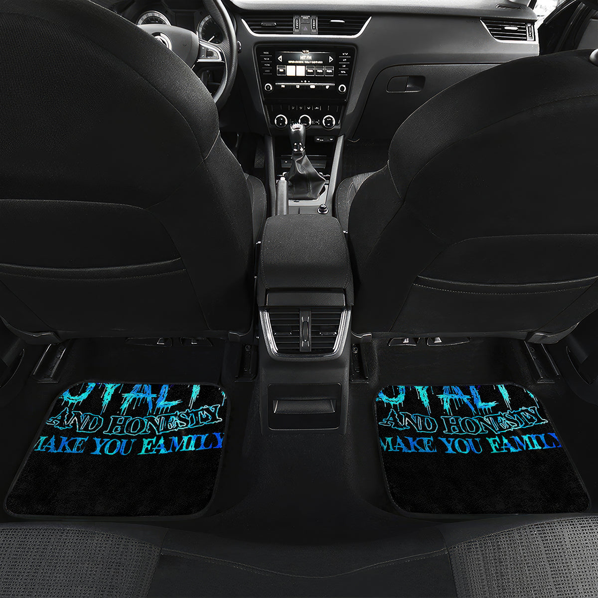 Blue Flame Skull Car Mats Blood Make You Related - Wonder Print Shop