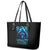 Blue Flame Skull Leather Tote Bag Blood Make You Related - Wonder Print Shop
