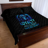 Blue Flame Skull Quilt Bed Set Blood Make You Related - Wonder Print Shop